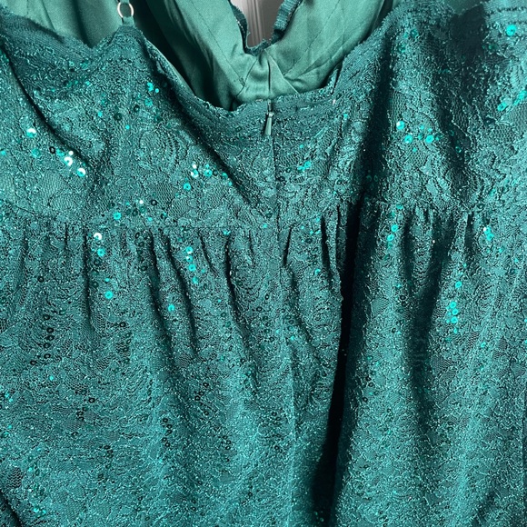 spaghetti strap allover lace mini a-line- Jules and Cleo - Picture 3 of 6